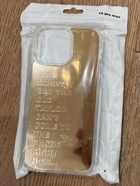 Official Taylor Swift Gold Metallic IPhone 16 ProMax Case w/Reputation Lyrics